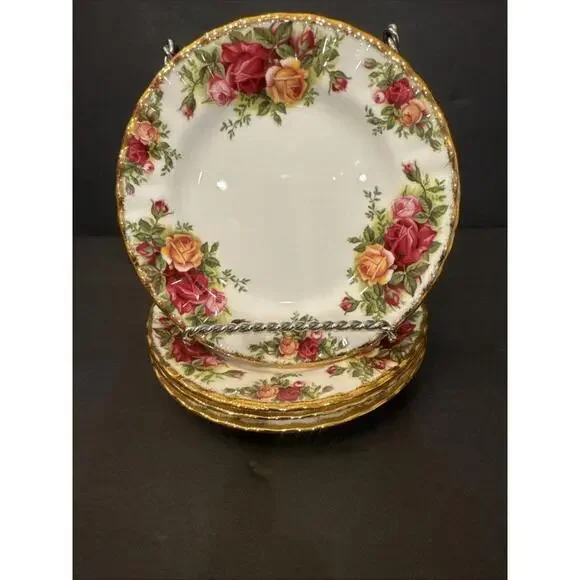 (4) Royal Albert Old Country Roses Bread Dessert Plates 6.25" 1962 England - Picture 3 of 4